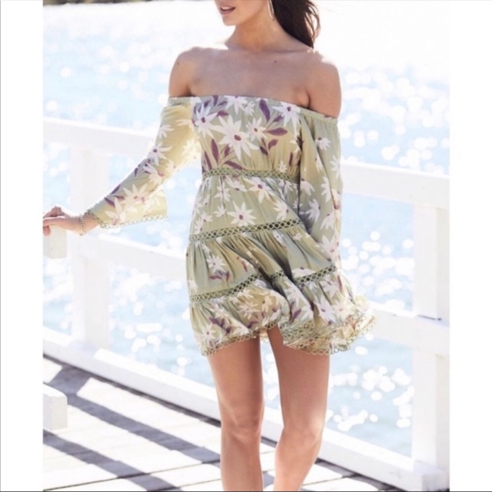 Jaase Off Shoulder Flouncy Mini Dress